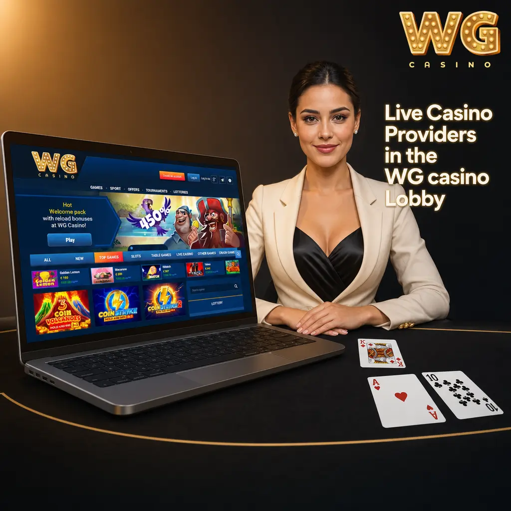 Live casino providers Evolution, Pragmatic Play and Playtech in the WG Casino lobby