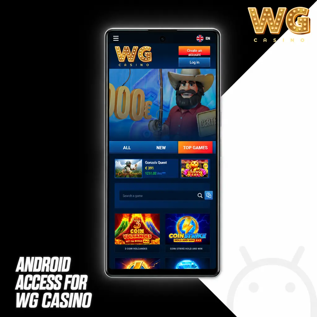 Android download access for WG casino app with APK installation steps and login guidance